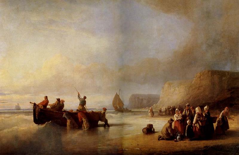 Delacroix Auguste Depart pour la peche oil painting image